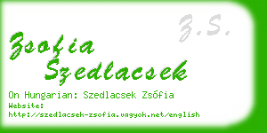 zsofia szedlacsek business card